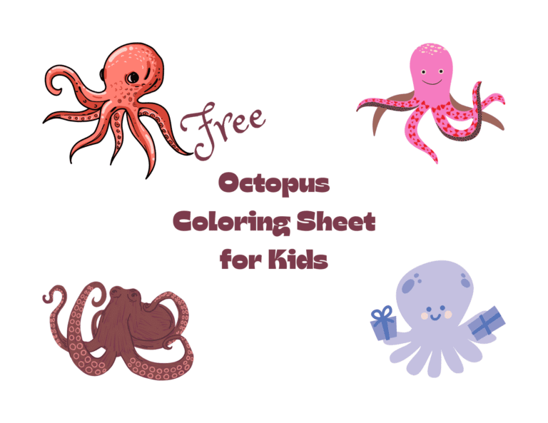 Free download- Octopus coloring sheet for kids